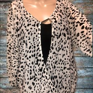 Animal print flowing blouse